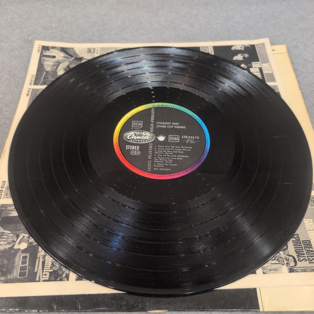 Ray Anthony Charade and Other Top Themes Vinyl LP Capitol STK 83670 Stereo VG - Picture 3 of 6